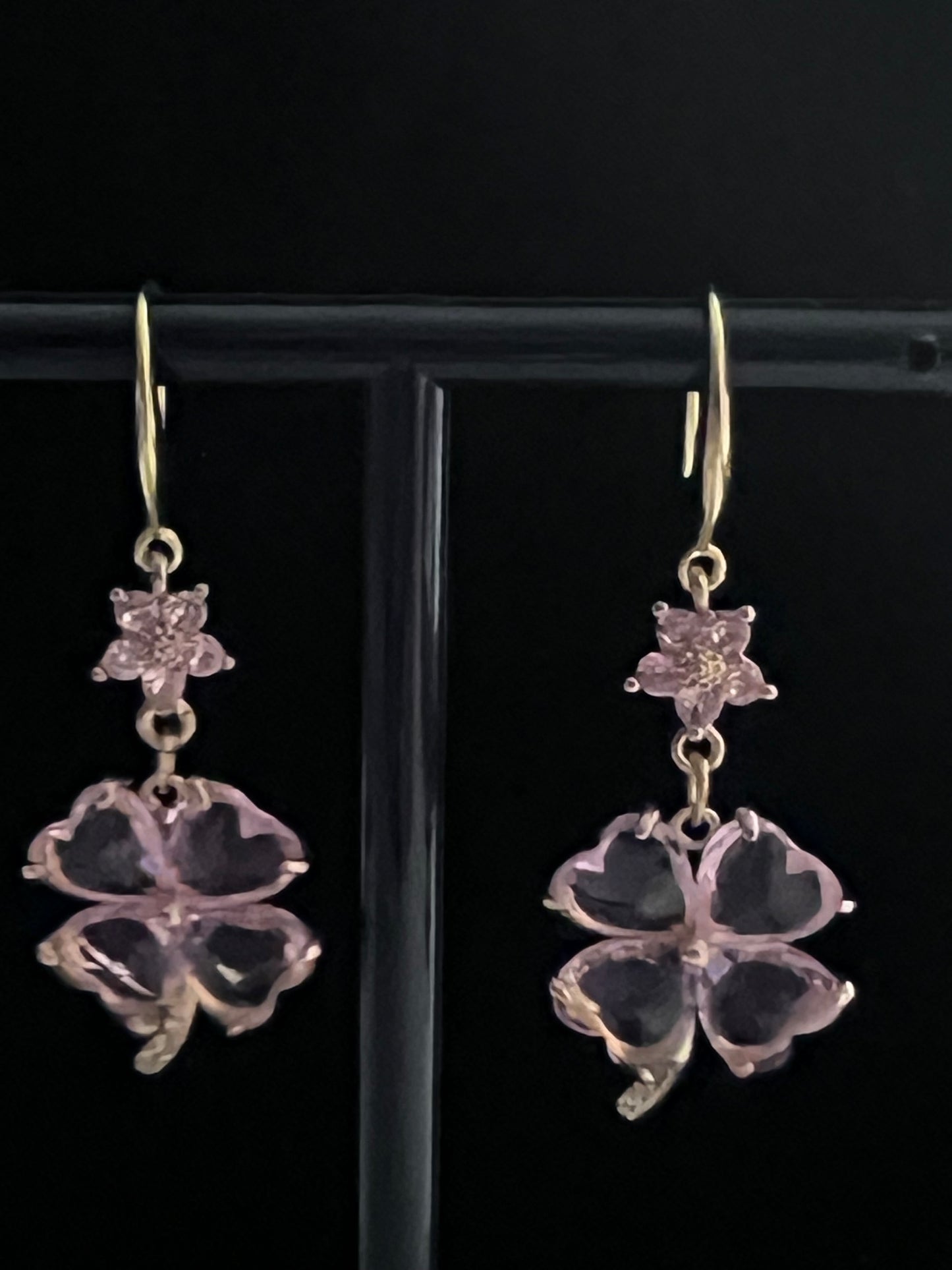 Gold Plated Sterling Silver Earrings with Copper Zinc Alloy Zircon