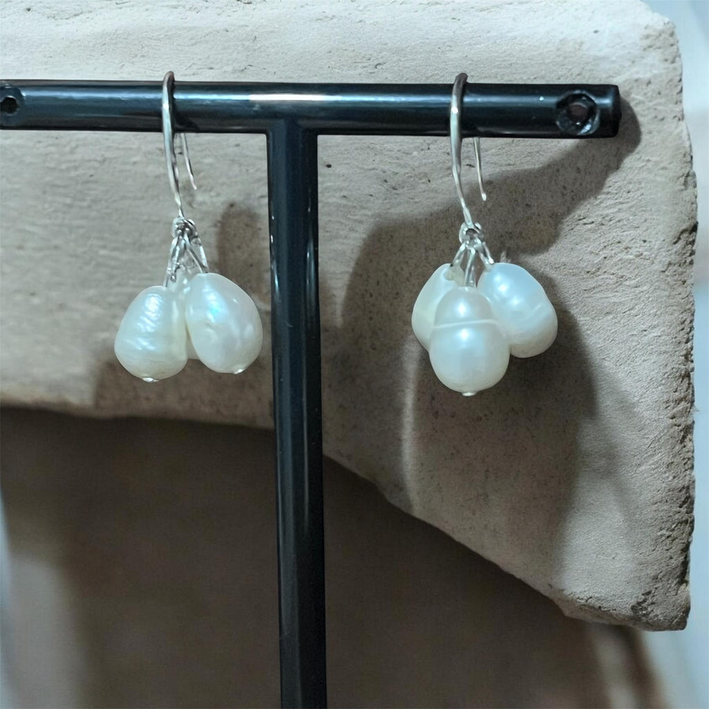 Hypoallergenic Lightweight Sterling Silver Earrings with Fresh Water Pearl Stainless Steel