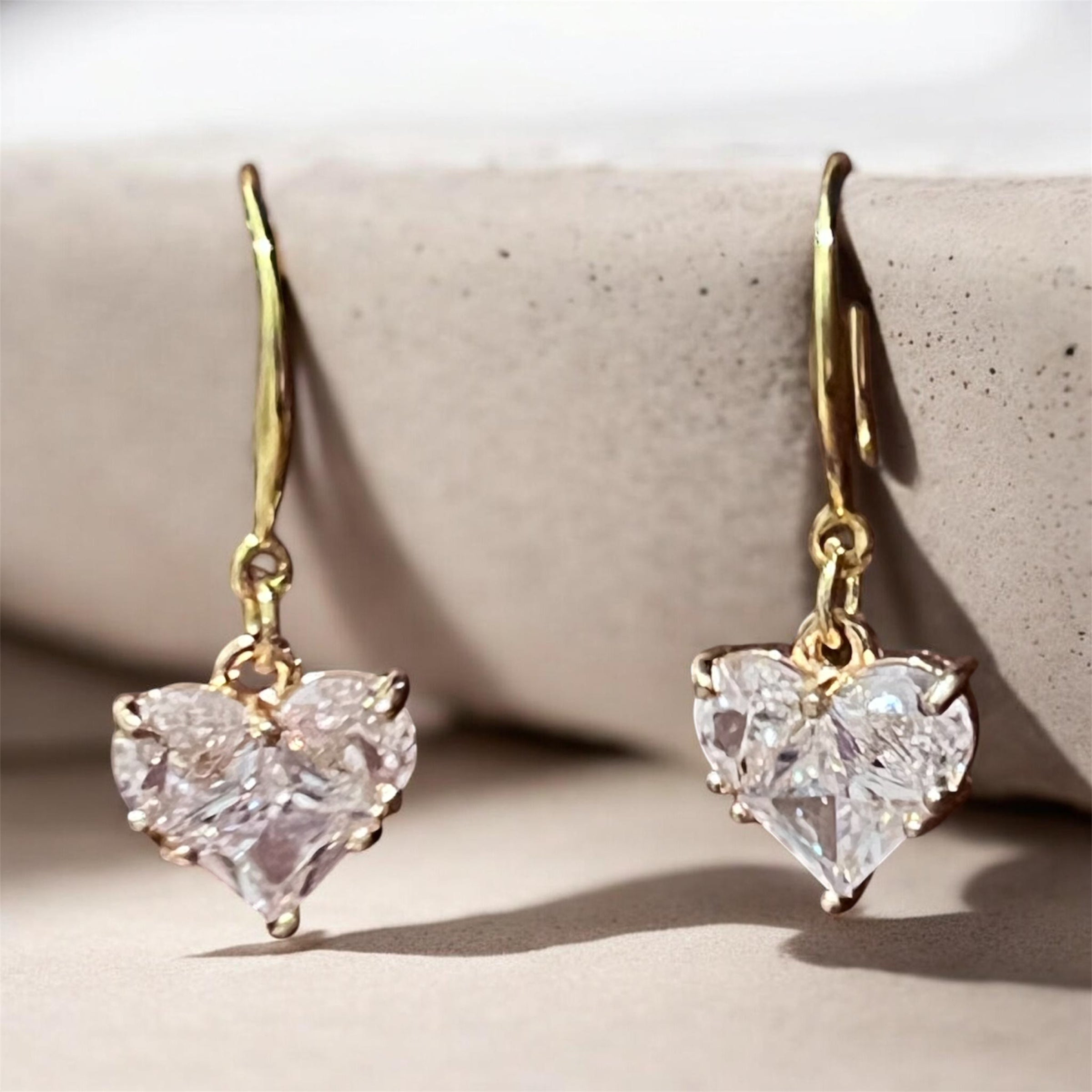 Gold Plated Sterling Silver Earrings with Copper Alloy Zircon