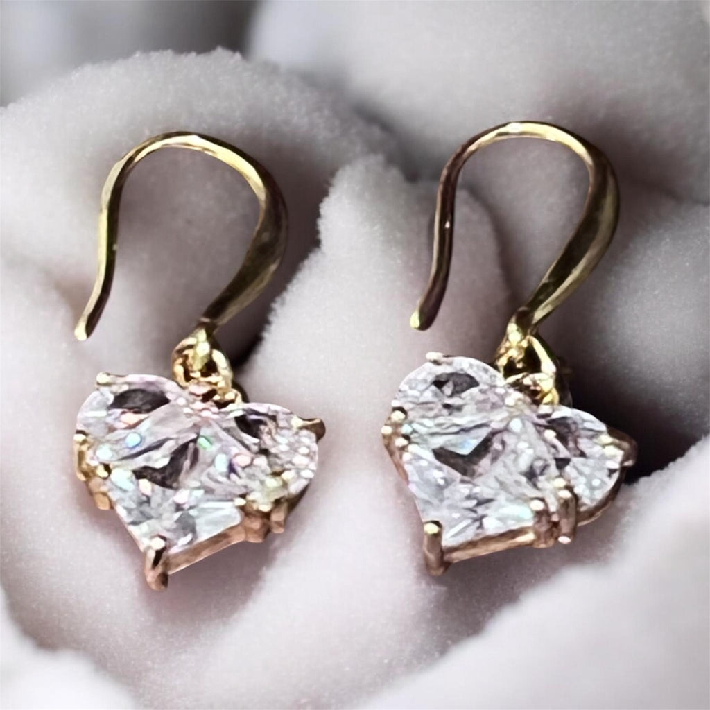 Gold Plated Sterling Silver Earrings with Copper Alloy Zircon