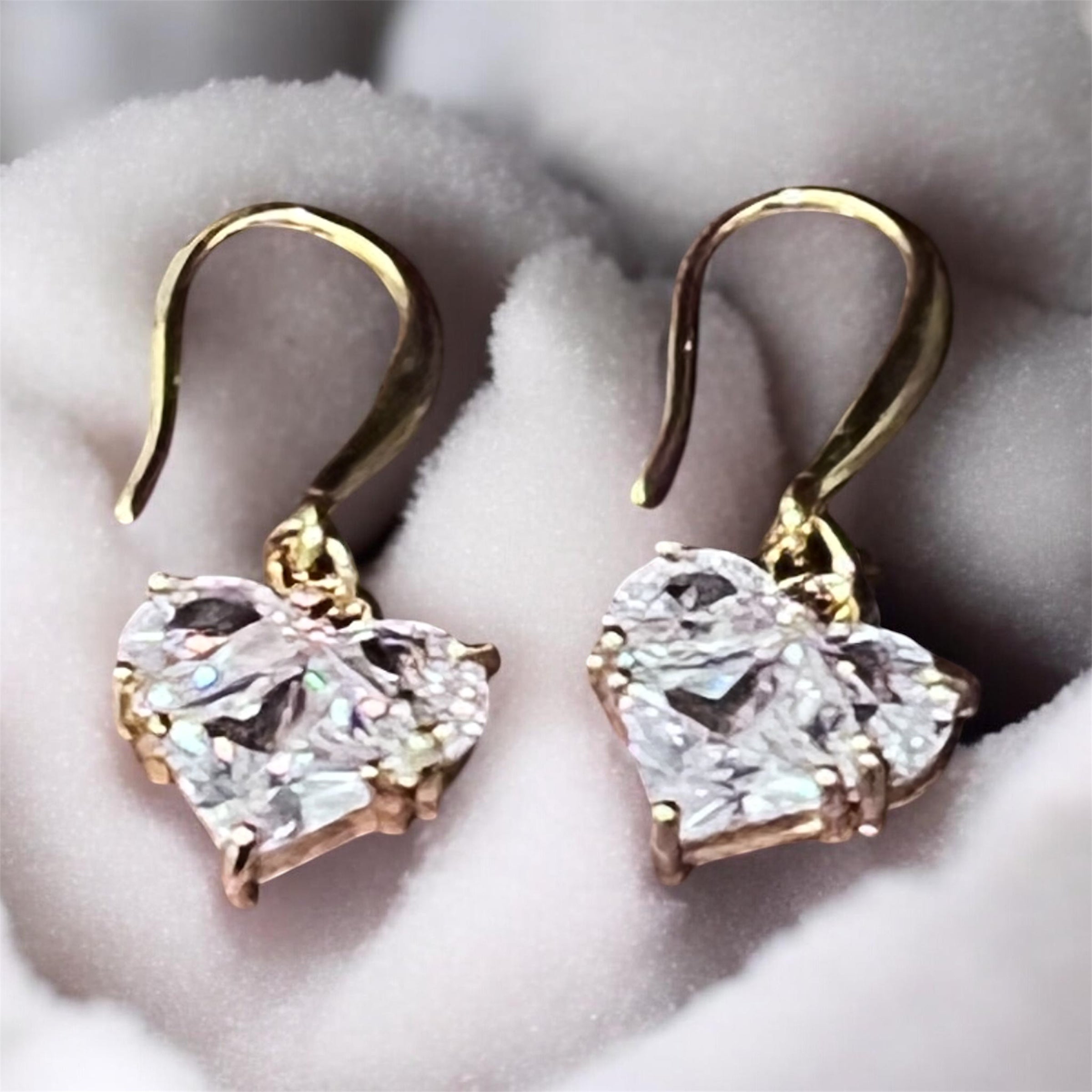 Gold Plated Sterling Silver Earrings with Copper Alloy Zircon