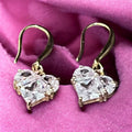 Gold Plated Sterling Silver Earrings with Copper Alloy Zircon