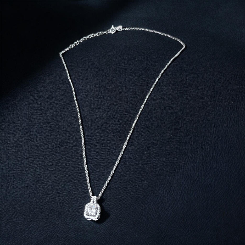 Sterling Silver Necklace with stunning Platinum Moissanite