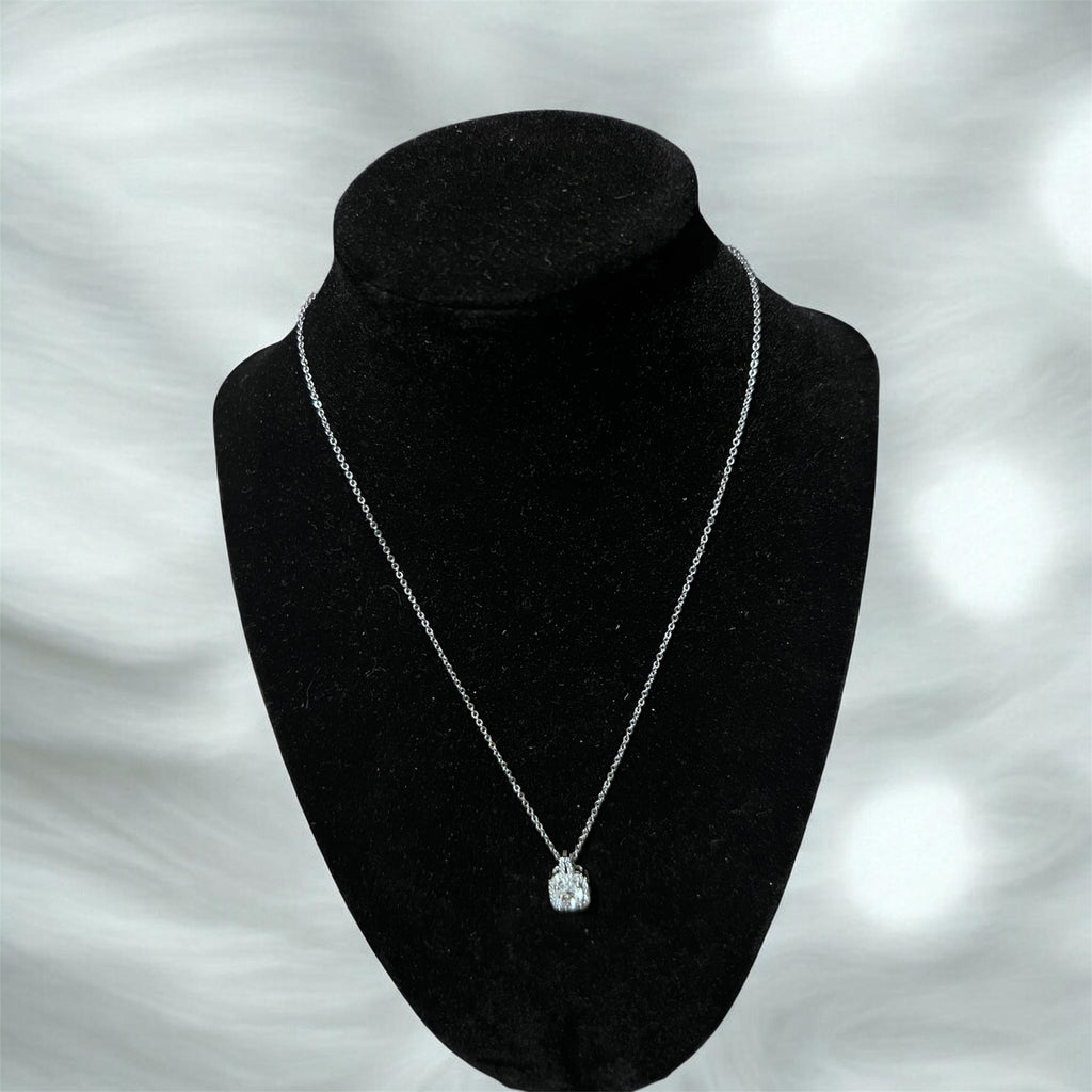 Sterling Silver Necklace with stunning Platinum Moissanite
