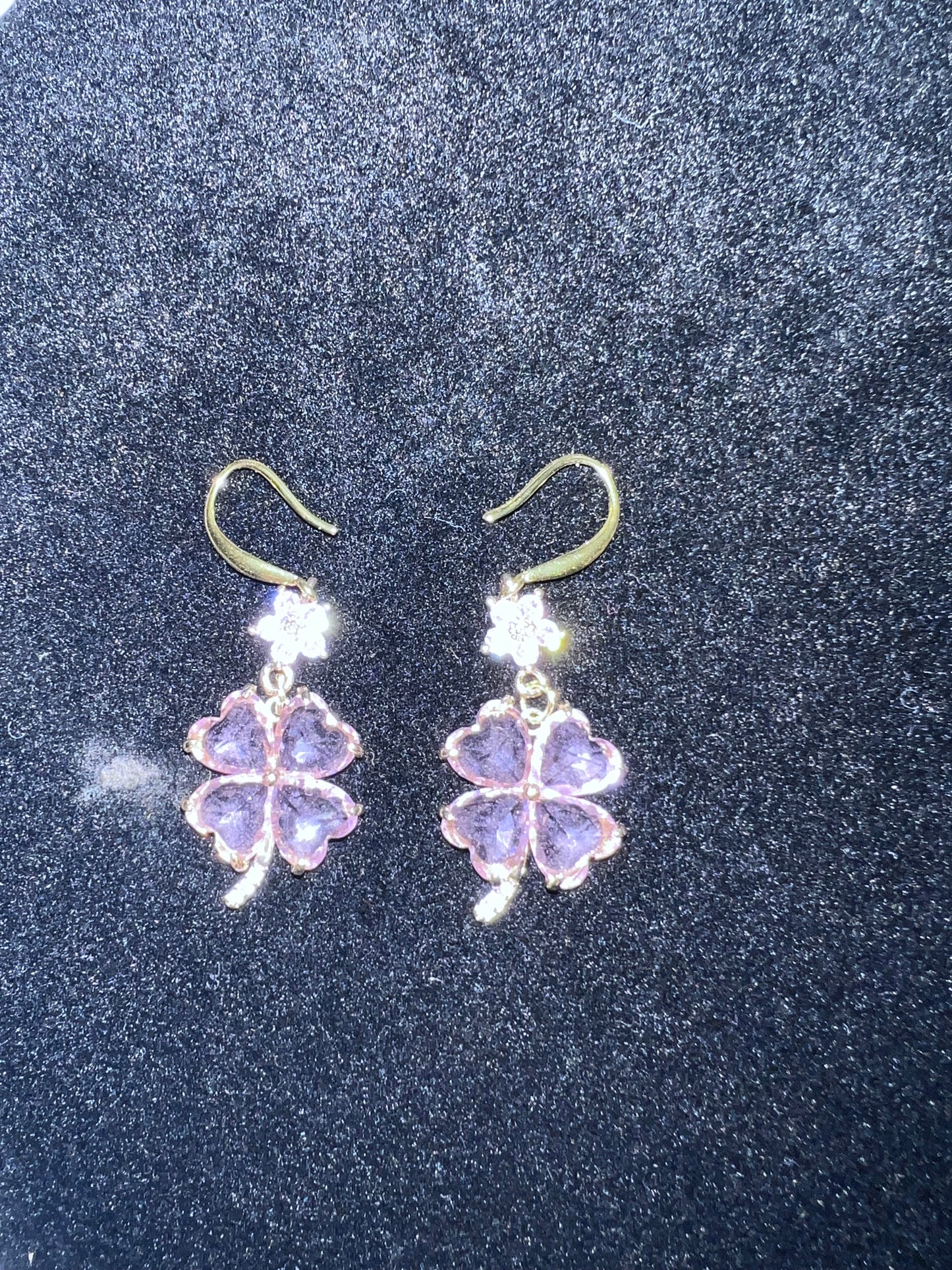 Gold Plated Sterling Silver Earrings with Copper Zinc Alloy Zircon