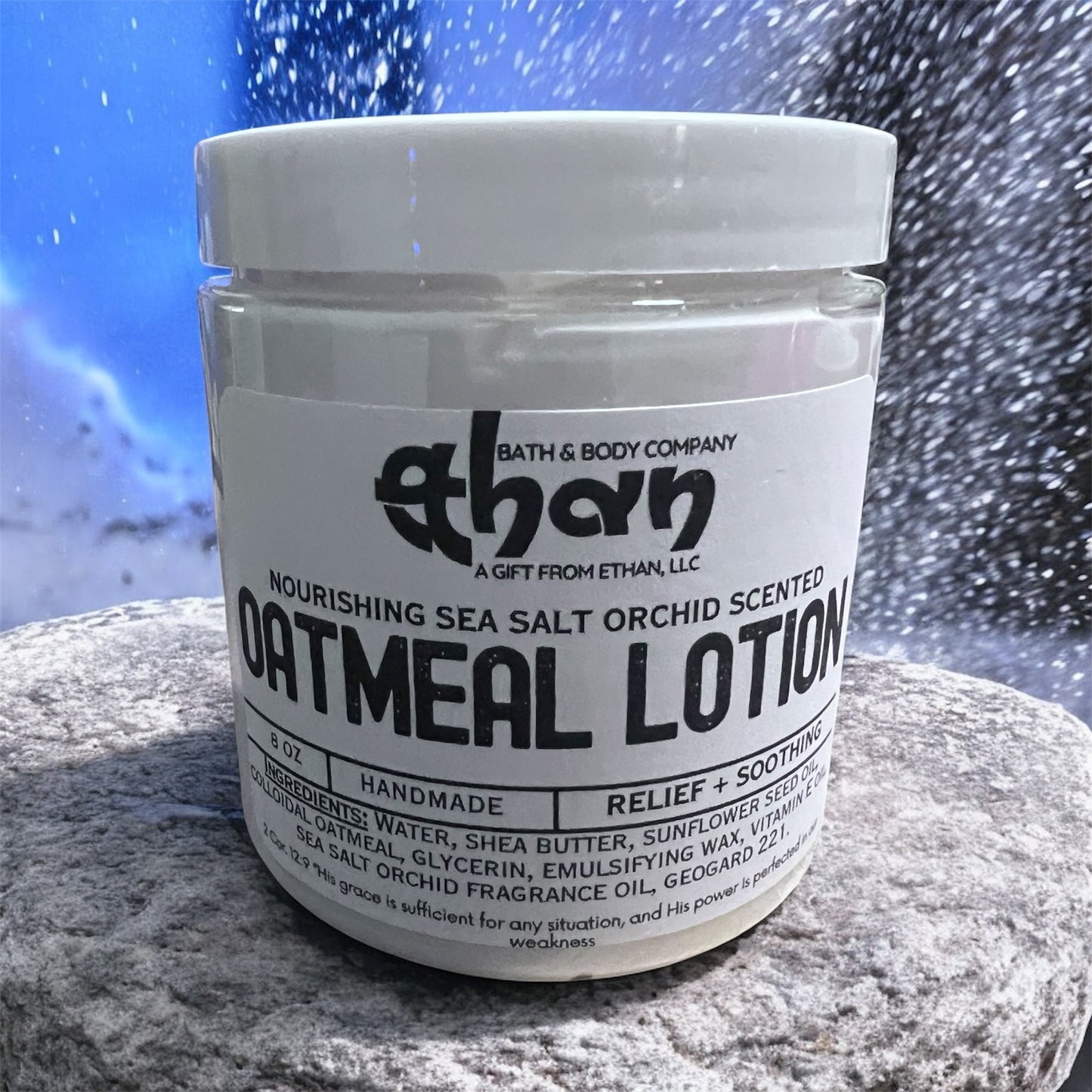 Sea Salt Orchid Oatmeal Lotion, itch relief lotion. Moisturizing and dry skin relief.