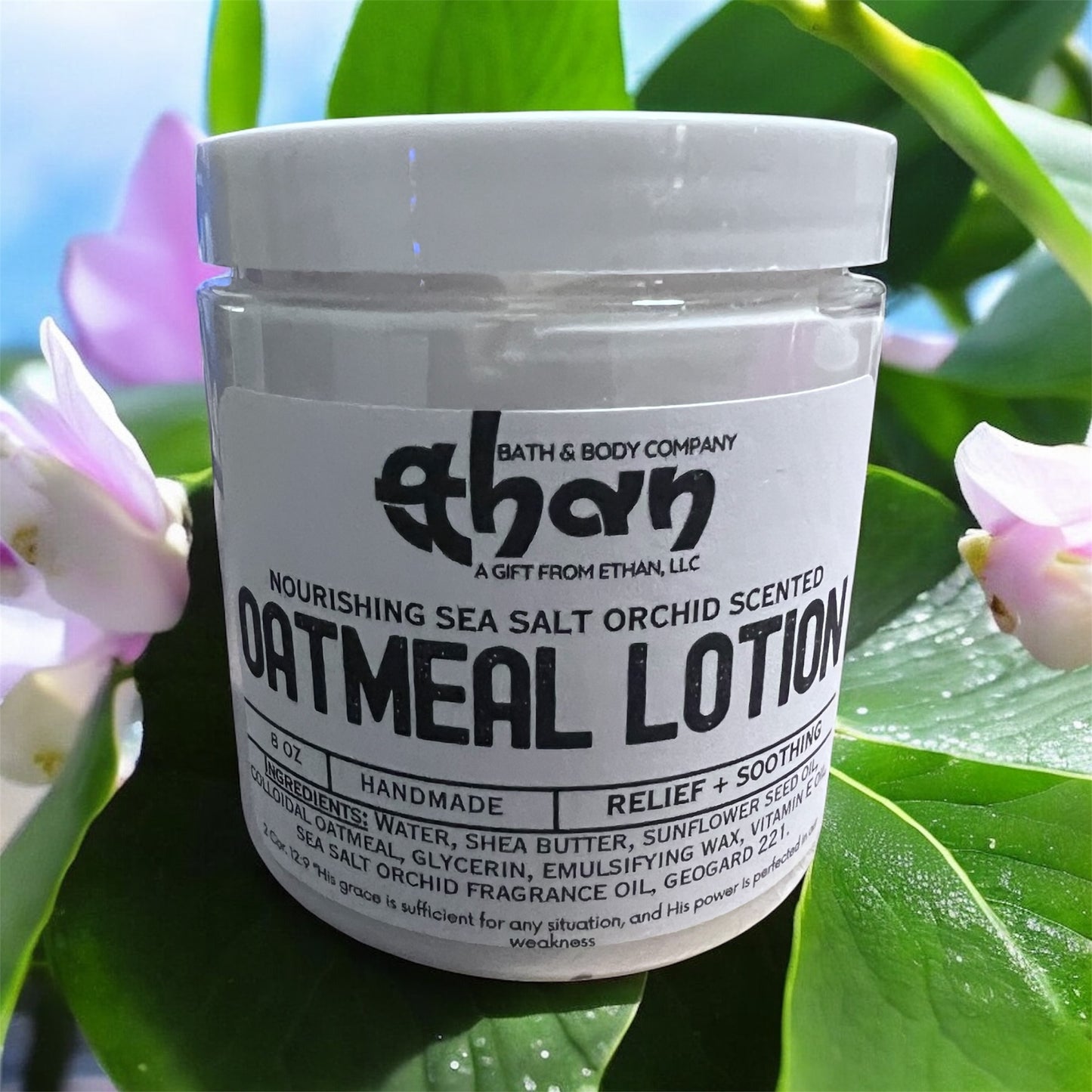 Sea Salt Orchid Oatmeal Lotion, itch relief lotion. Moisturizing and dry skin relief.