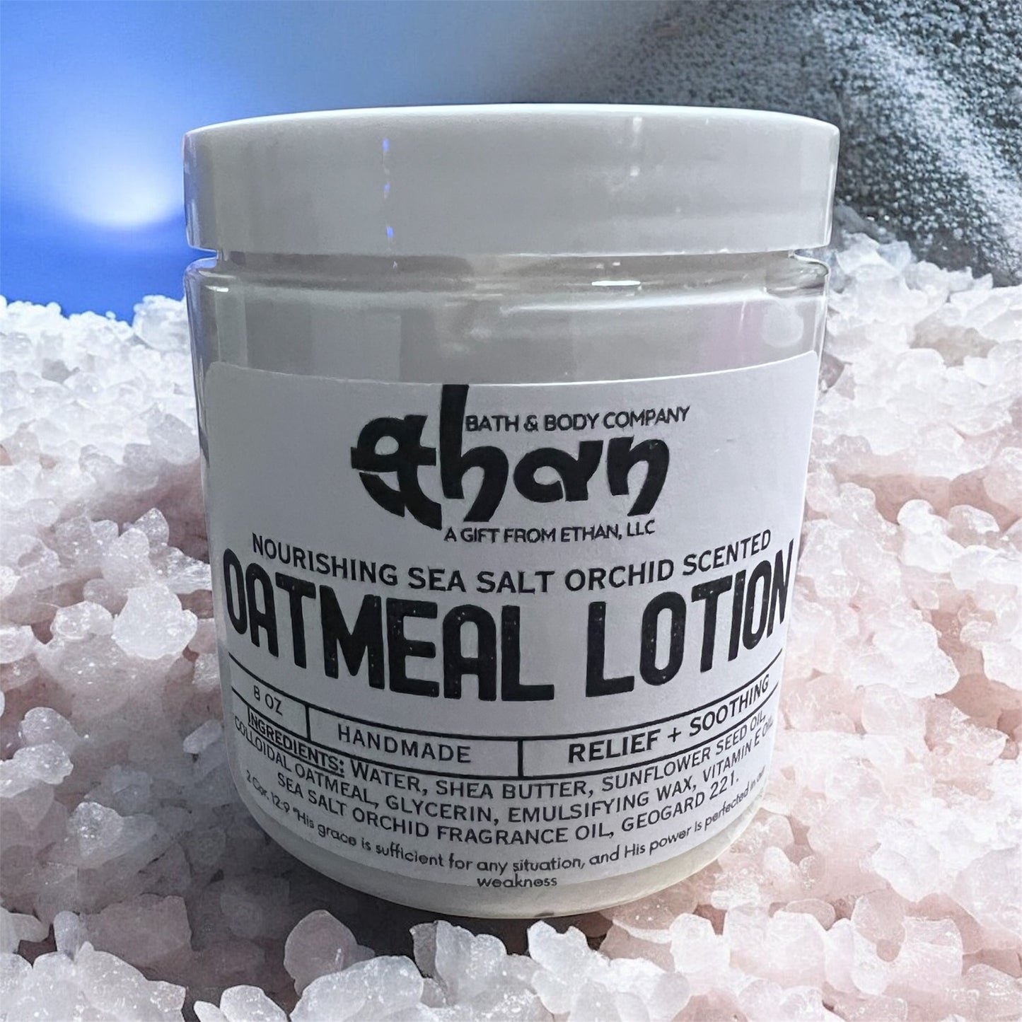 Sea Salt Orchid Oatmeal Lotion, itch relief lotion. Moisturizing and dry skin relief.