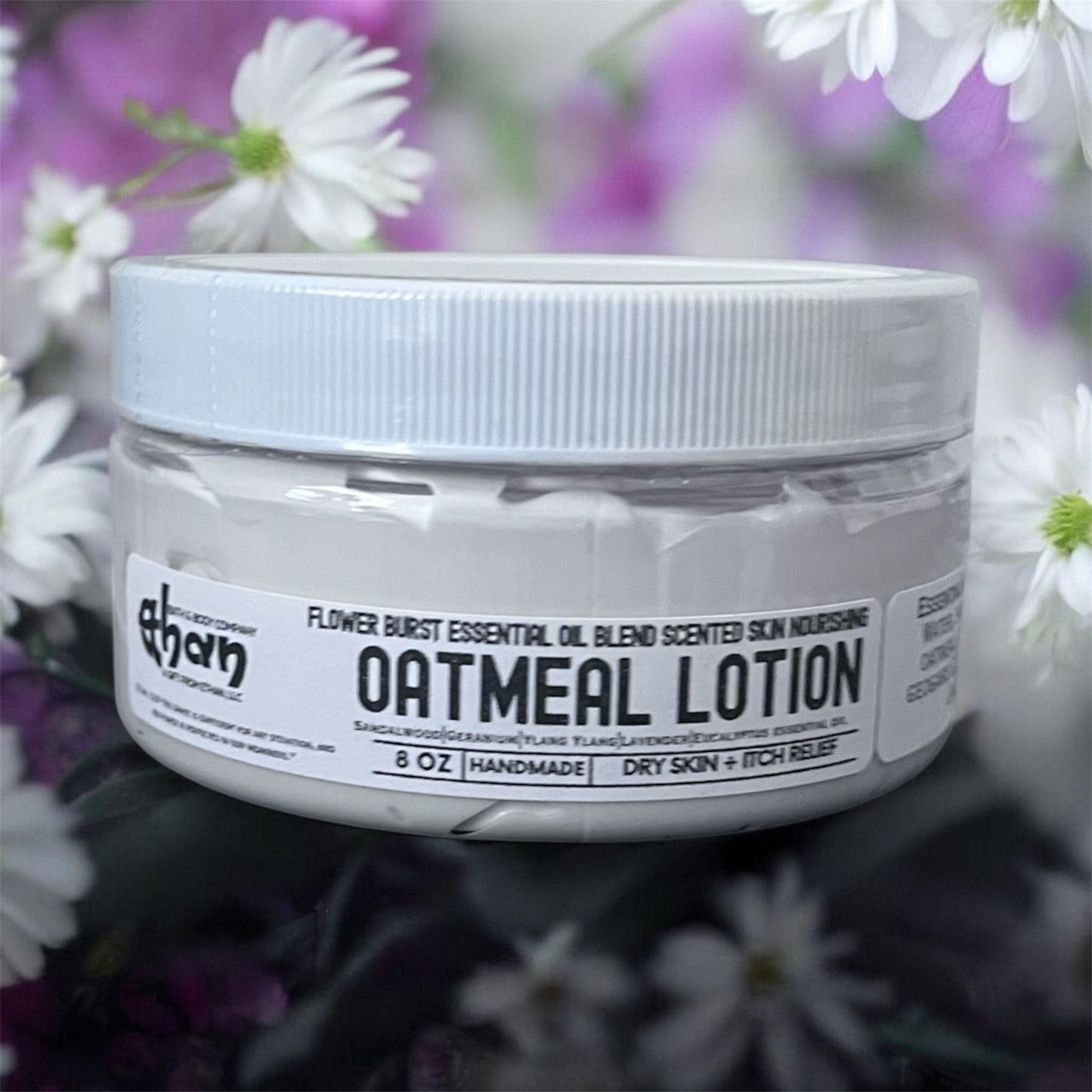Flower Burst a Blend of Essential Oil Oatmeal Lotion. Natural Skin Care.