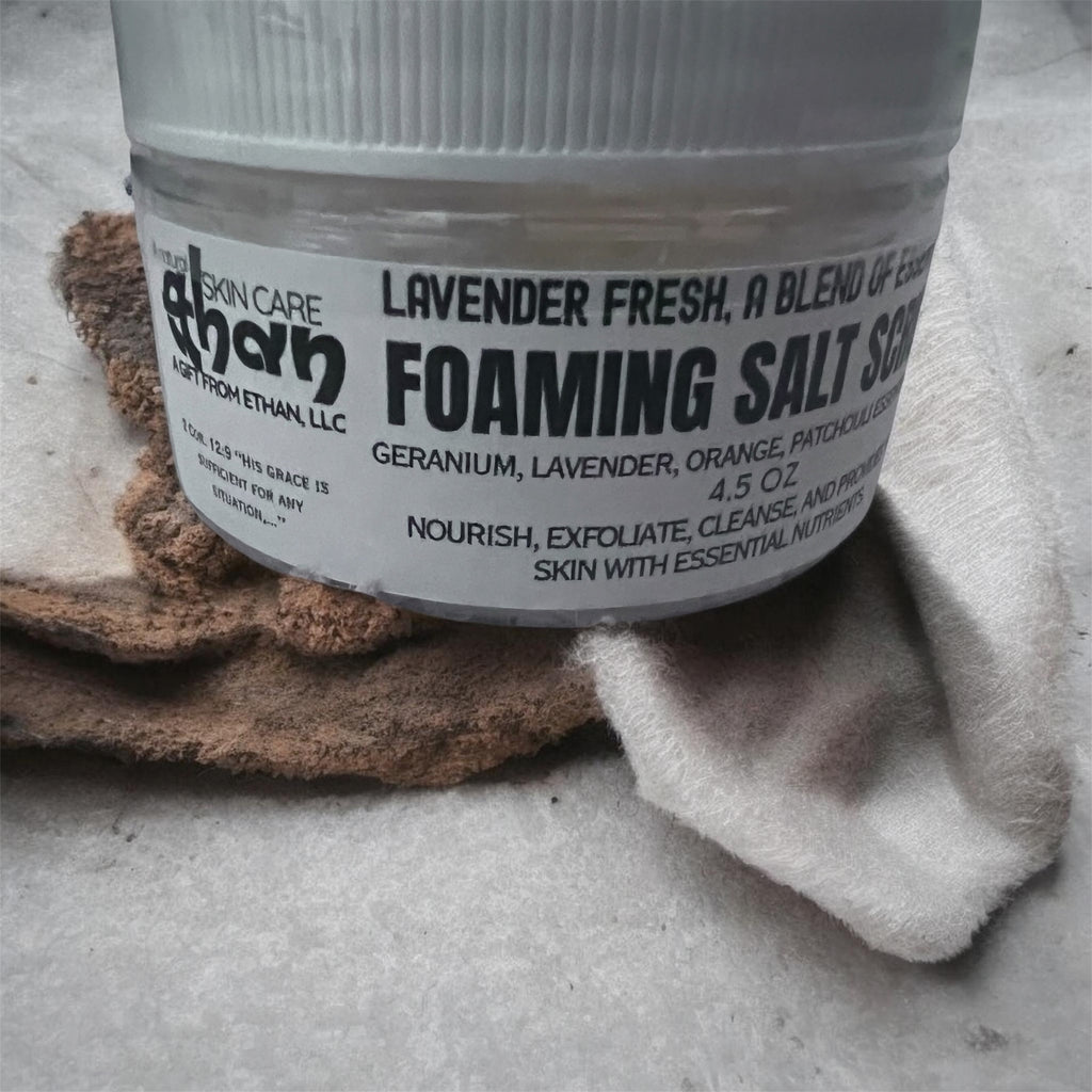Lavender Fresh, a blend of essential oil Foaming Salt Scrub